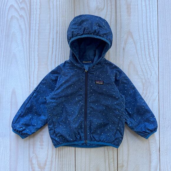 Patagonia Baby Reversible Puff-Ball Hooded Jacket Toddler 2T?? Constellation - Picture 1 of 9